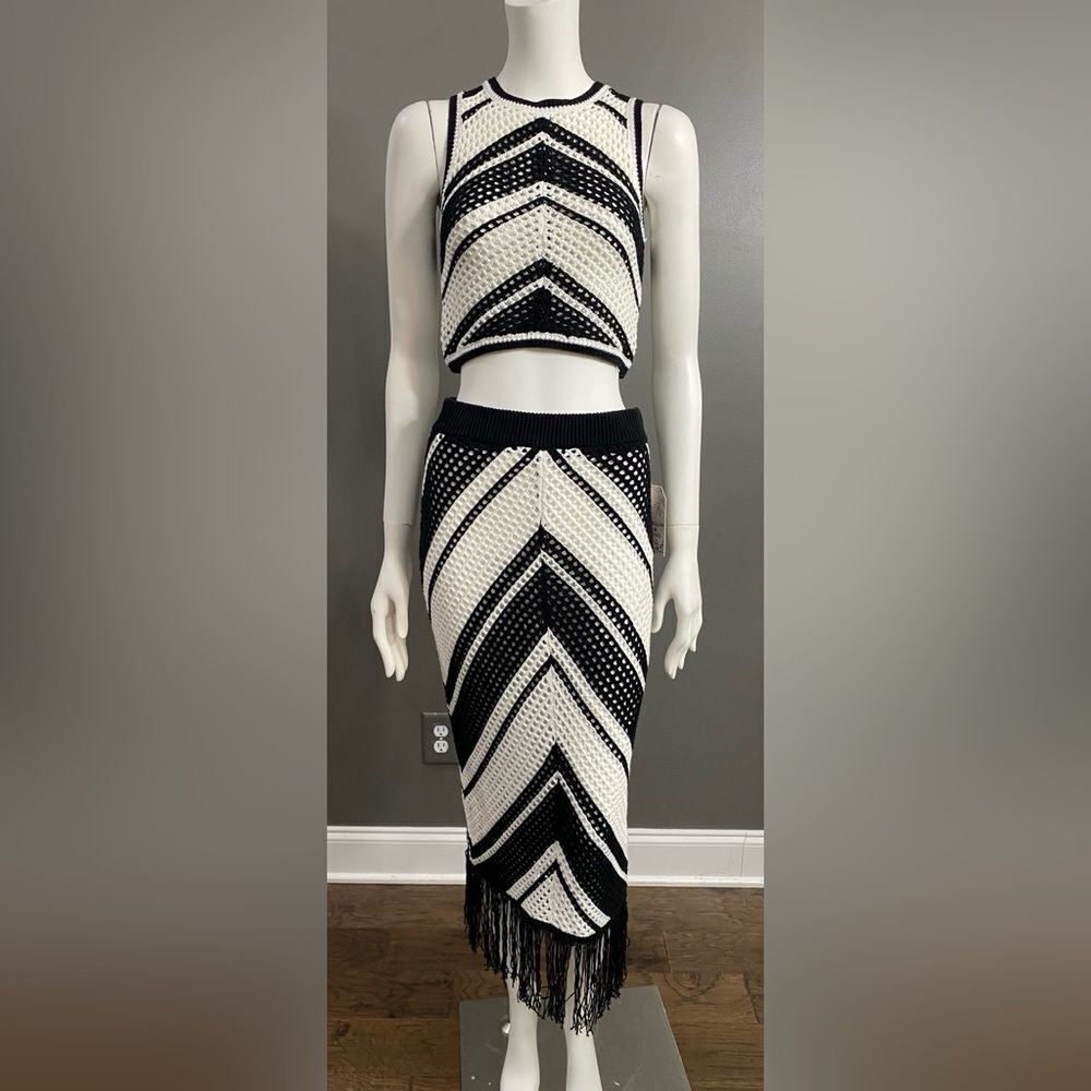 Chic Black and White two piece outfit